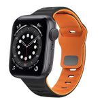 سوار ساعة سيليكون بقفل عكسي بنمط الموجة، لسلسلة Apple Watch 6 مقاس 40 مم، لسلسلة Apple Watch 6 مقاس 44 مم، لسلسلة Apple Watch 5 مقاس 44 مم، لسلسلة Apple Watch 5 مقاس 40 مم