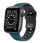سوار ساعة سيليكون بقفل عكسي بنمط الموجة، لسلسلة Apple Watch 6 مقاس 40 مم، لسلسلة Apple Watch 6 مقاس 44 مم، لسلسلة Apple Watch 5 مقاس 44 مم، لسلسلة Apple Watch 5 مقاس 40 مم
