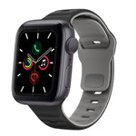 سوار ساعة سيليكون بقفل عكسي بنمط الموجة، لسلسلة Apple Watch 6 مقاس 40 مم، لسلسلة Apple Watch 6 مقاس 44 مم، لسلسلة Apple Watch 5 مقاس 44 مم، لسلسلة Apple Watch 5 مقاس 40 مم