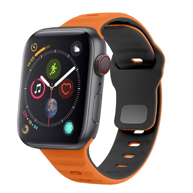 سوار ساعة سيليكون بقفل عكسي بنمط الموجة، لسلسلة Apple Watch 4 مقاس 44 مم، لسلسلة Apple Watch 4 مقاس 40 مم، لسلسلة Apple Watch 3 مقاس 38 مم، لسلسلة Apple Watch 3 مقاس 42 مم