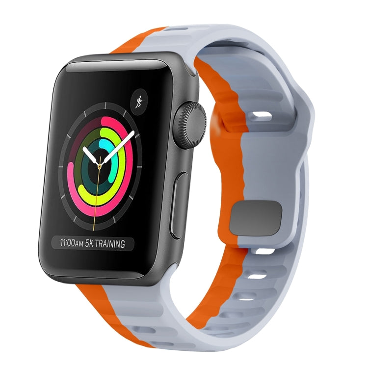 سوار ساعة سيليكون بقفل عكسي بنمط الموجة، لسلسلة Apple Watch 4 مقاس 44 مم، لسلسلة Apple Watch 4 مقاس 40 مم، لسلسلة Apple Watch 3 مقاس 38 مم، لسلسلة Apple Watch 3 مقاس 42 مم