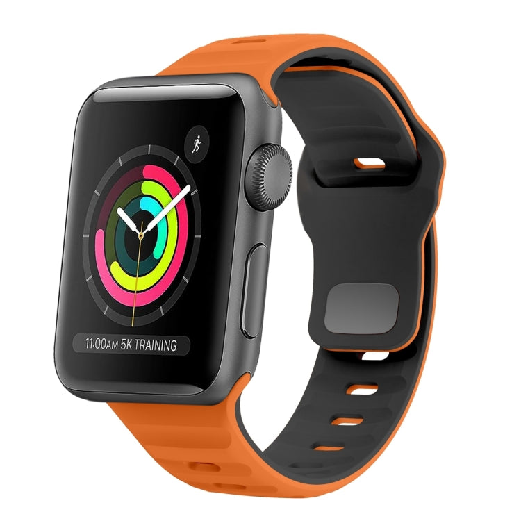 سوار ساعة سيليكون بقفل عكسي بنمط الموجة، لسلسلة Apple Watch 2 مقاس 42 مم، لسلسلة Apple Watch 2 مقاس 38 مم، لسلسلة Apple Watch مقاس 42 مم، لسلسلة Apple Watch مقاس 38 مم