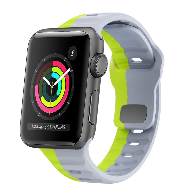 سوار ساعة سيليكون بقفل عكسي بنمط الموجة، لسلسلة Apple Watch 2 مقاس 42 مم، لسلسلة Apple Watch 2 مقاس 38 مم، لسلسلة Apple Watch مقاس 42 مم، لسلسلة Apple Watch مقاس 38 مم