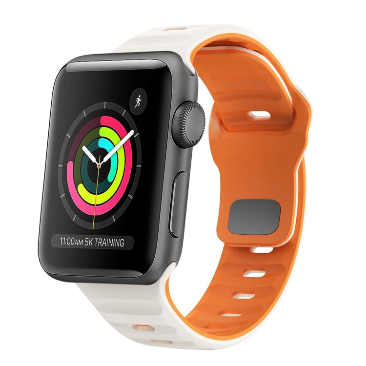 سوار ساعة سيليكون بقفل عكسي بنمط الموجة، لسلسلة Apple Watch 2 مقاس 42 مم، لسلسلة Apple Watch 2 مقاس 38 مم، لسلسلة Apple Watch مقاس 42 مم، لسلسلة Apple Watch مقاس 38 مم