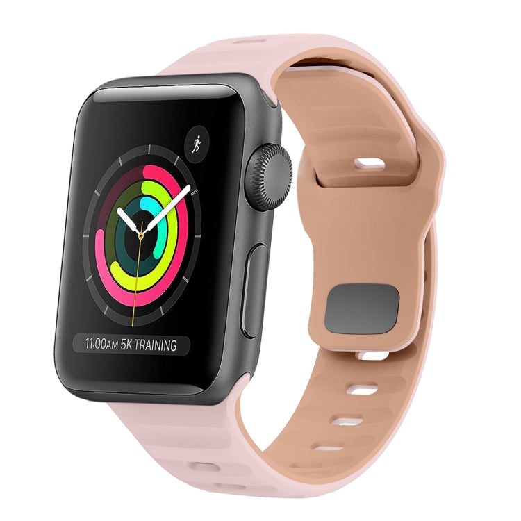 سوار ساعة سيليكون بقفل عكسي بنمط الموجة، لسلسلة Apple Watch 2 مقاس 42 مم، لسلسلة Apple Watch 2 مقاس 38 مم، لسلسلة Apple Watch مقاس 42 مم، لسلسلة Apple Watch مقاس 38 مم