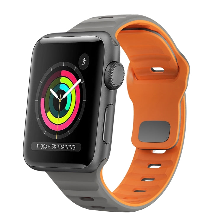 سوار ساعة سيليكون بقفل عكسي بنمط الموجة، لسلسلة Apple Watch 2 مقاس 42 مم، لسلسلة Apple Watch 2 مقاس 38 مم، لسلسلة Apple Watch مقاس 42 مم، لسلسلة Apple Watch مقاس 38 مم