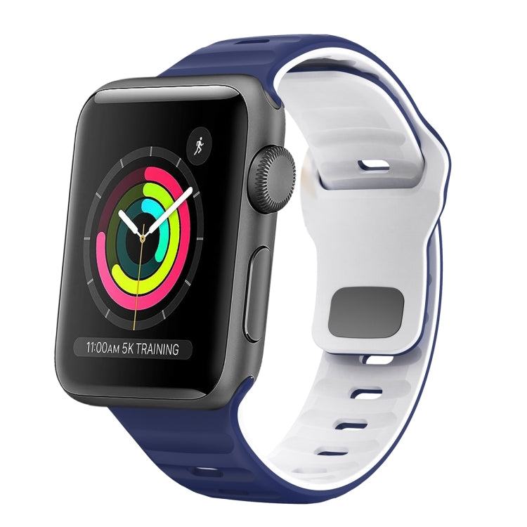 سوار ساعة سيليكون بقفل عكسي بنمط الموجة، لسلسلة Apple Watch 2 مقاس 42 مم، لسلسلة Apple Watch 2 مقاس 38 مم، لسلسلة Apple Watch مقاس 42 مم، لسلسلة Apple Watch مقاس 38 مم