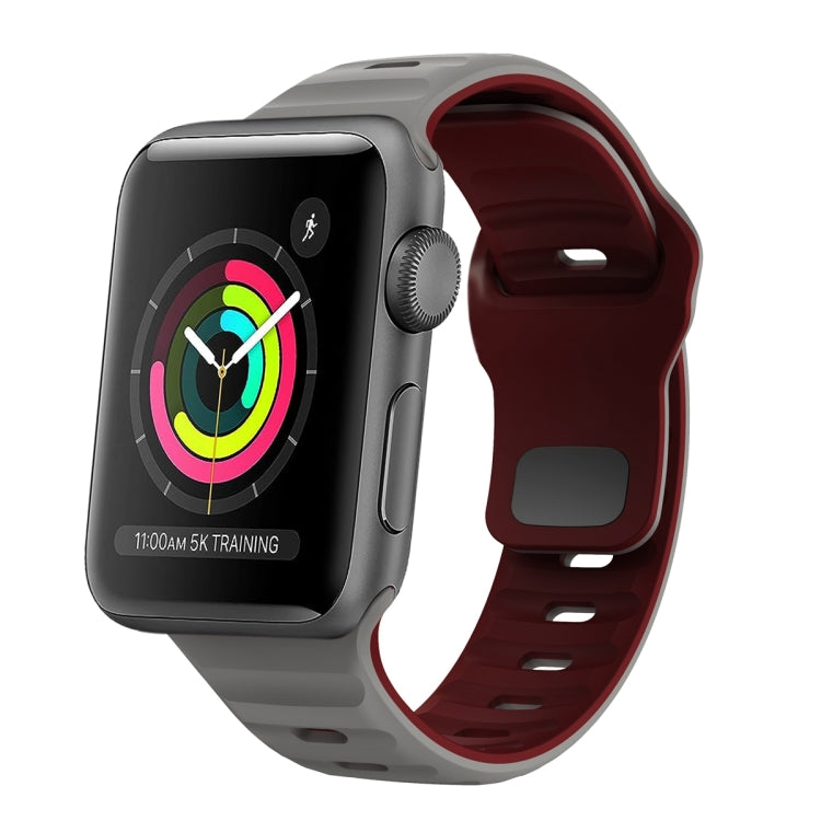 سوار ساعة سيليكون بقفل عكسي بنمط الموجة، لسلسلة Apple Watch 2 مقاس 42 مم، لسلسلة Apple Watch 2 مقاس 38 مم، لسلسلة Apple Watch مقاس 42 مم، لسلسلة Apple Watch مقاس 38 مم
