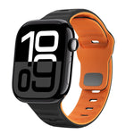 سوار ساعة سيليكون بقفل عكسي بنمط الموجة، لسلسلة Apple Watch 10 مقاس 46 مم، لسلسلة Apple Watch 10 مقاس 42 مم، لسلسلة Apple Watch SE 2023 مقاس 44 مم، لسلسلة Apple Watch SE 2023 مقاس 40 مم