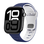 سوار ساعة سيليكون بقفل عكسي بنمط الموجة، لسلسلة Apple Watch 10 مقاس 46 مم، لسلسلة Apple Watch 10 مقاس 42 مم، لسلسلة Apple Watch SE 2023 مقاس 44 مم، لسلسلة Apple Watch SE 2023 مقاس 40 مم