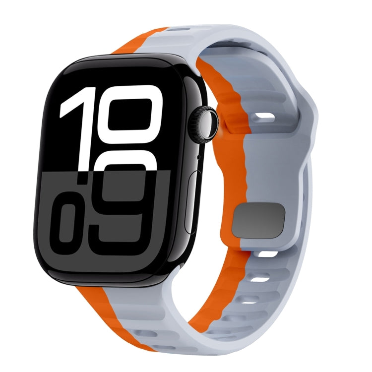 سوار ساعة سيليكون بقفل عكسي بنمط الموجة، لسلسلة Apple Watch 10 مقاس 46 مم، لسلسلة Apple Watch 10 مقاس 42 مم، لسلسلة Apple Watch SE 2023 مقاس 44 مم، لسلسلة Apple Watch SE 2023 مقاس 40 مم