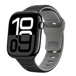 سوار ساعة سيليكون بقفل عكسي بنمط الموجة، لسلسلة Apple Watch 10 مقاس 46 مم، لسلسلة Apple Watch 10 مقاس 42 مم، لسلسلة Apple Watch SE 2023 مقاس 44 مم، لسلسلة Apple Watch SE 2023 مقاس 40 مم