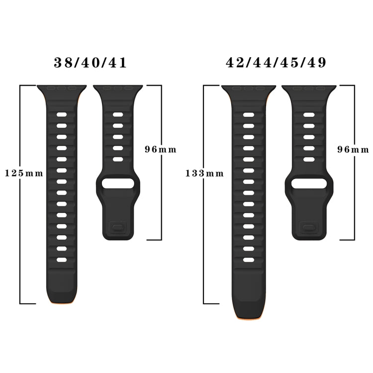 سوار ساعة سيليكون بقفل عكسي بنمط الموجة، لسلسلة Apple Watch 7 مقاس 41 مم، لسلسلة Apple Watch 7 مقاس 45 مم، لسلسلة Apple Watch SE مقاس 40 مم، لسلسلة Apple Watch SE مقاس 44 مم