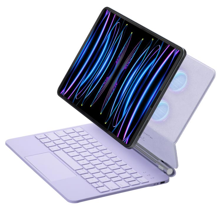 غطاء جلد للوحة مفاتيح بلوتوث مع لوحة لمس، لجهاز iPad Air 11 2025 / 2024 / Pro 11 2022