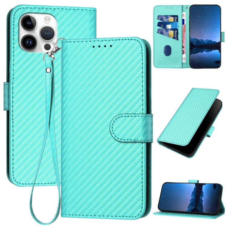 غطاء هاتف من الجلد مع إبزيم من ألياف الكربون وحبل معلق، لهواتف iPhone 13 Pro Max، iPhone 13 Pro، iPhone 13، iPhone 13 mini، iPhone 12 / 12 Pro، iPhone 12 Pro Max