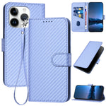 غطاء هاتف من الجلد مع إبزيم من ألياف الكربون وحبل معلق، لهواتف iPhone 13 Pro Max، iPhone 13 Pro، iPhone 13، iPhone 13 mini، iPhone 12 / 12 Pro، iPhone 12 Pro Max
