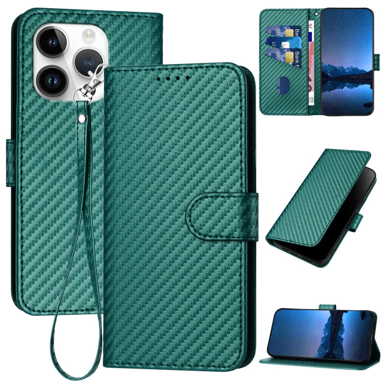 غطاء هاتف من الجلد مع إبزيم من ألياف الكربون وحبل معلق، لهواتف iPhone 13 Pro Max، iPhone 13 Pro، iPhone 13، iPhone 13 mini، iPhone 12 / 12 Pro، iPhone 12 Pro Max