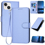 غطاء هاتف من الجلد مع إبزيم من ألياف الكربون وحبل معلق، لهواتف iPhone 13 Pro Max، iPhone 13 Pro، iPhone 13، iPhone 13 mini، iPhone 12 / 12 Pro، iPhone 12 Pro Max