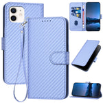غطاء هاتف من الجلد مع إبزيم من ألياف الكربون وحبل معلق، لهواتف iPhone 13 Pro Max، iPhone 13 Pro، iPhone 13، iPhone 13 mini، iPhone 12 / 12 Pro، iPhone 12 Pro Max