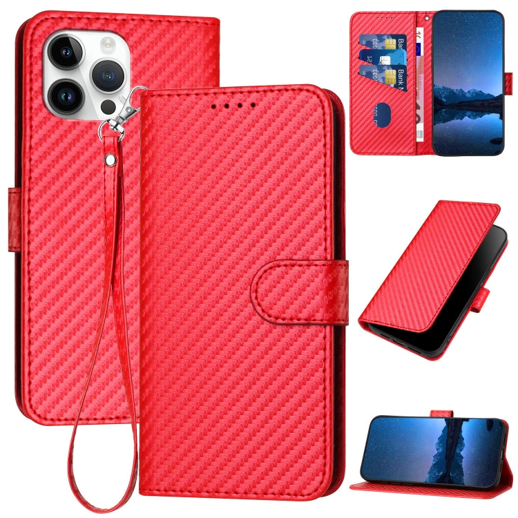 غطاء هاتف من الجلد مع إبزيم من ألياف الكربون وحبل معلق، لهواتف iPhone 13 Pro Max، iPhone 13 Pro، iPhone 13، iPhone 13 mini، iPhone 12 / 12 Pro، iPhone 12 Pro Max