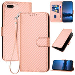 غطاء هاتف من الجلد مع إبزيم من ألياف الكربون وحبل معلق، لهواتف iPhone XS Max، iPhone 8 Plus / 7 Plus