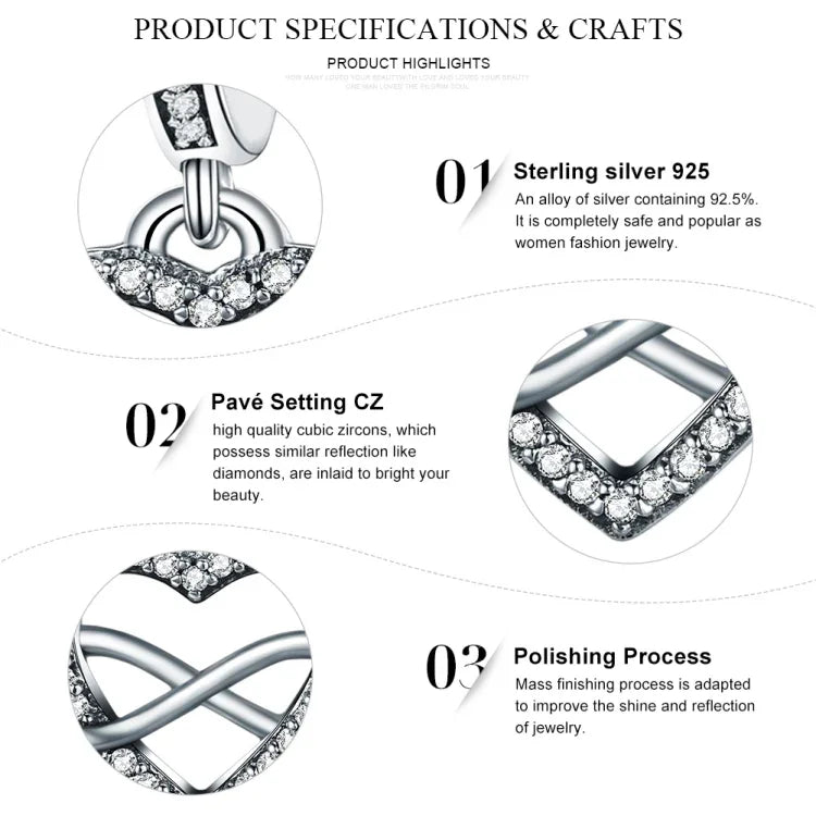 قلادة ماسية على شكل قلب من الفضة الإسترلينية S925 إكسسوارات سوار وعقد DIY
