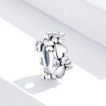 إكسسوارات سوار خرز على شكل قلب من الفضة الإسترلينية S925 خرز منفصل آثار حب خرز مفكك