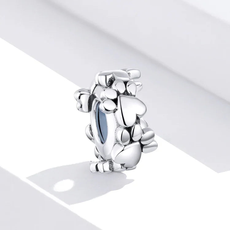 إكسسوارات سوار خرز على شكل قلب من الفضة الإسترلينية S925 خرز منفصل آثار حب خرز مفكك