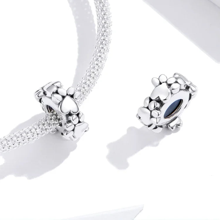 إكسسوارات سوار خرز على شكل قلب من الفضة الإسترلينية S925 خرز منفصل آثار حب خرز مفكك