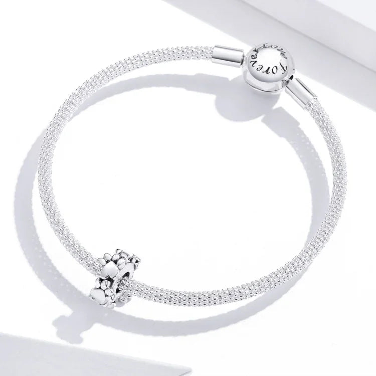 إكسسوارات سوار خرز على شكل قلب من الفضة الإسترلينية S925 خرز منفصل آثار حب خرز مفكك