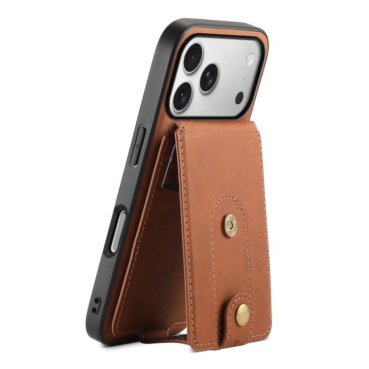 غطاء هاتف من الجلد بحامل بطاقات مغناطيسي MagSafe بنقشة ريترو Denior D14 NK، لهواتف iPhone 17 Pro Max، iPhone 17 Pro، iPhone 17، iPhone Air، iPhone 16 Pro Max، iPhone 16 Pro، iPhone 16 Plus، iPhone 16، iPhone 15 Pro Max