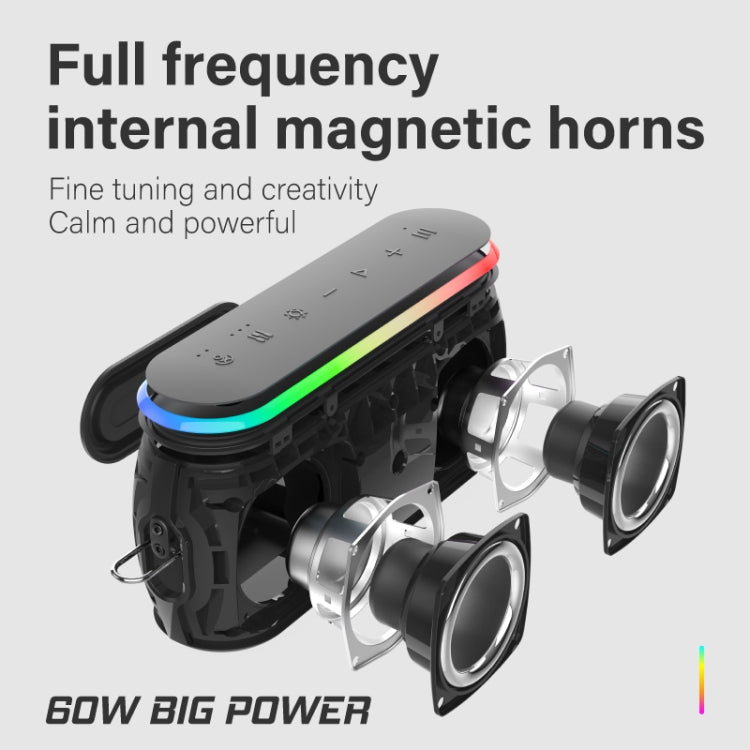 مكبر صوت لاسلكي Xdobo X8 III BT5.3 IPX7 مع إضاءة RGB، يدعم بلوتوث/بطاقة TF/USB/AUX، X8 III