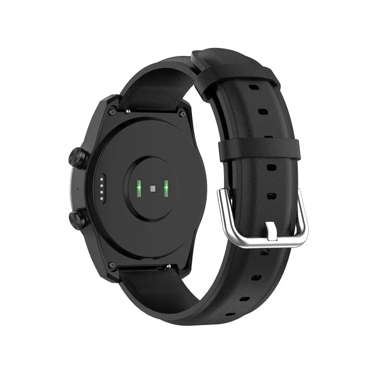 سوار جلد بمشبك ذيل دائري مقاس 22مم، لساعات Ticwatch Pro 2020، وللساعات Huawei Watch GT2E، وللساعات Samsung Galaxy Watch 3 مقاس 45مم