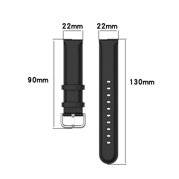 سوار جلد بمشبك ذيل دائري مقاس 22مم، لساعات Ticwatch Pro 2020، وللساعات Huawei Watch GT2E، وللساعات Samsung Galaxy Watch 3 مقاس 45مم