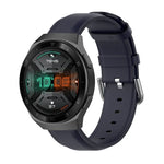 سوار جلد بمشبك ذيل دائري مقاس 22مم، لساعات Ticwatch Pro 2020، وللساعات Huawei Watch GT2E، وللساعات Samsung Galaxy Watch 3 مقاس 45مم