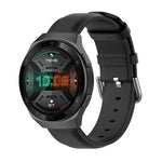 سوار جلد بمشبك ذيل دائري مقاس 22مم، لساعات Ticwatch Pro 2020، وللساعات Huawei Watch GT2E، وللساعات Samsung Galaxy Watch 3 مقاس 45مم
