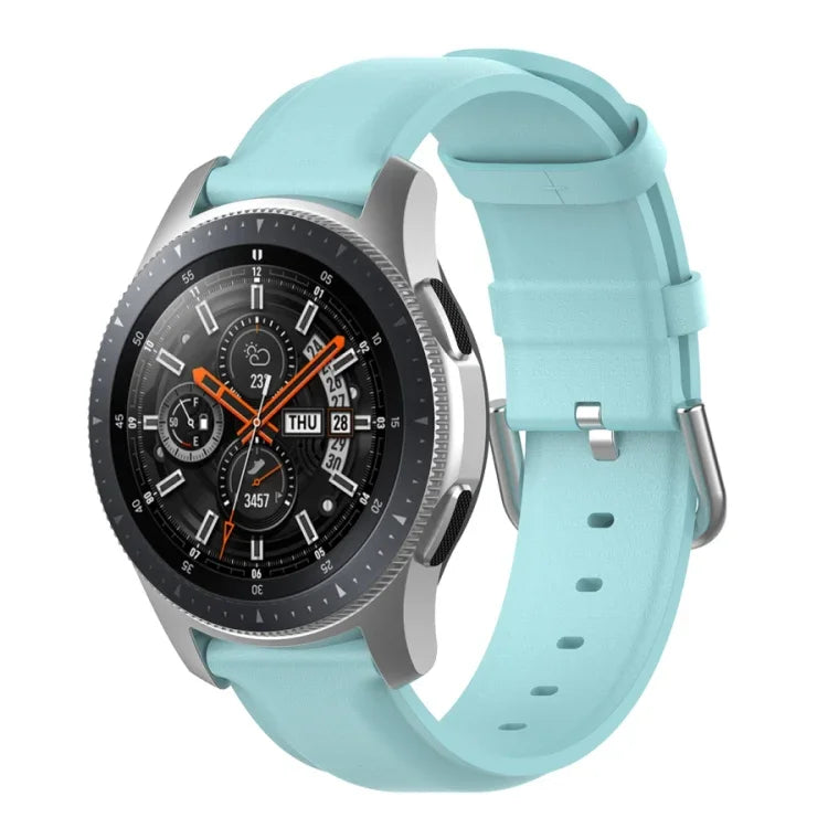 سوار جلد بمشبك ذيل دائري مقاس 22مم، لساعات Ticwatch Pro 2020، وللساعات Huawei Watch GT2E، وللساعات Samsung Galaxy Watch 3 مقاس 45مم