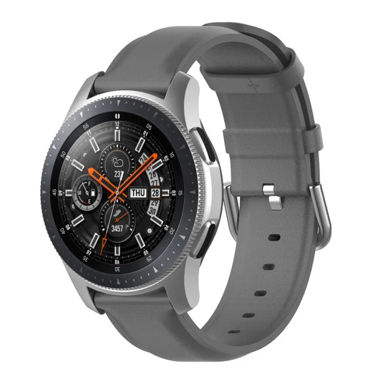 سوار جلد بمشبك ذيل دائري مقاس 22مم، لساعات Ticwatch Pro 2020، وللساعات Huawei Watch GT2E، وللساعات Samsung Galaxy Watch 3 مقاس 45مم