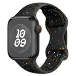 سوار ساعة من السيليكون بنمط تمويه مع إبزيم فراشة بنمط ثقوب، لسلسلة Apple Watch 7 مقاس 41مم، لسلسلة Apple Watch 7 مقاس 45مم، لسلسلة Apple Watch SE مقاس 40مم، لسلسلة Apple Watch SE مقاس 44مم