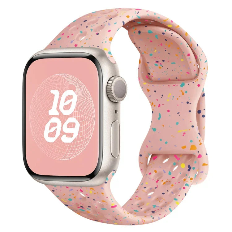 سوار ساعة من السيليكون بنمط تمويه مع إبزيم فراشة بنمط ثقوب، لسلسلة Apple Watch 4 مقاس 44مم، لسلسلة Apple Watch 4 مقاس 40مم، لسلسلة Apple Watch 3 مقاس 38مم، لسلسلة Apple Watch 3 مقاس 42مم