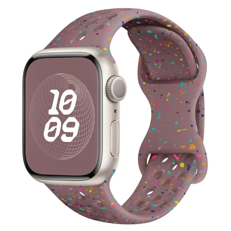 سوار ساعة من السيليكون بنمط تمويه مع إبزيم فراشة بنمط ثقوب، لسلسلة Apple Watch 2 مقاس 42مم، لسلسلة Apple Watch 2 مقاس 38مم، لسلسلة Apple Watch مقاس 42مم، لسلسلة Apple Watch مقاس 38مم