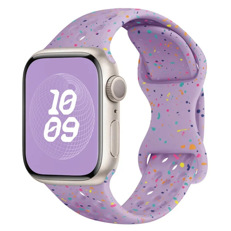 سوار ساعة من السيليكون بنمط تمويه مع إبزيم فراشة بنمط ثقوب، لسلسلة Apple Watch 2 مقاس 42مم، لسلسلة Apple Watch 2 مقاس 38مم، لسلسلة Apple Watch مقاس 42مم، لسلسلة Apple Watch مقاس 38مم