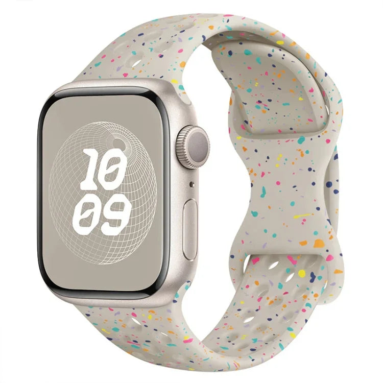 سوار ساعة من السيليكون بنمط تمويه مع إبزيم فراشة بنمط ثقوب، لسلسلة Apple Watch 2 مقاس 42مم، لسلسلة Apple Watch 2 مقاس 38مم، لسلسلة Apple Watch مقاس 42مم، لسلسلة Apple Watch مقاس 38مم