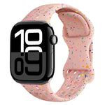 سوار ساعة من السيليكون بنمط تمويه مع إبزيم فراشة بنمط ثقوب، لسلسلة Apple Watch 10 مقاس 46مم، لسلسلة Apple Watch 10 مقاس 42مم، لسلسلة Apple Watch SE 2023 مقاس 44مم، لسلسلة Apple Watch SE 2023 مقاس 40مم
