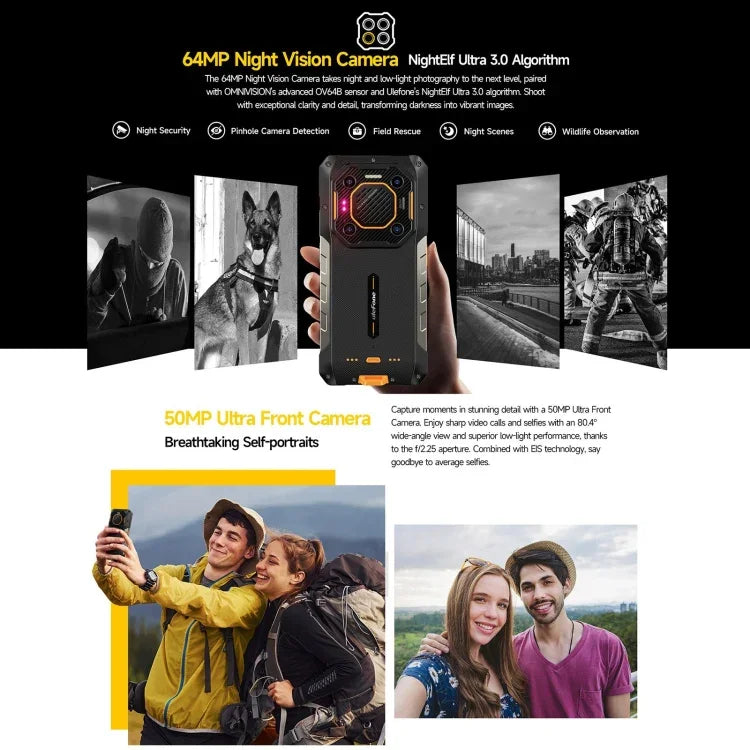 Ulefone Armor 26 Ultra هاتف متين، شاشة 6.78 بوصة أندرويد 13 معالج MediaTek Dimensity 8020 ثماني النواة، الشبكة: 5G، NFC، 12GB+512GB
