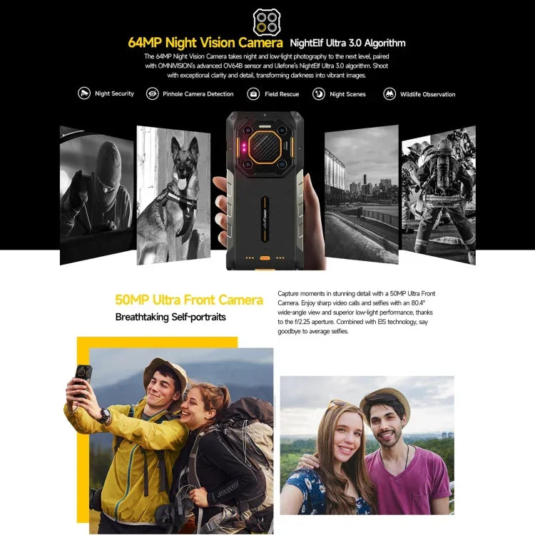 Ulefone Armor 26 Ultra نسخة جهاز اتصال لاسلكي (واكي-توكي) هاتف متين، شاشة 6.78 بوصة أندرويد 13 معالج MediaTek Dimensity 8020 ثماني النواة، الشبكة: 5G، NFC، 12GB+512GB نسخة جهاز اتصال لاسلكي