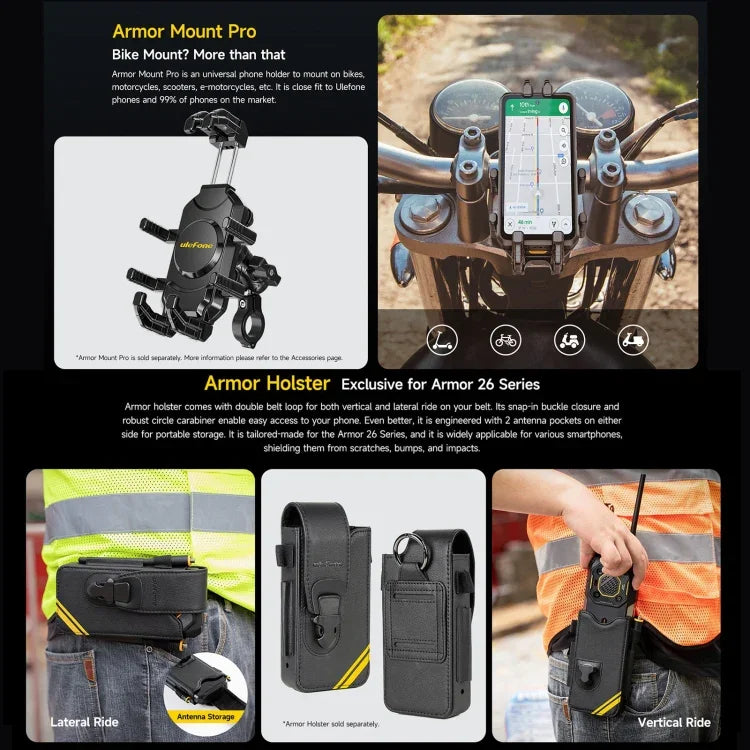Ulefone Armor 26 Ultra نسخة جهاز اتصال لاسلكي (واكي-توكي) هاتف متين، شاشة 6.78 بوصة أندرويد 13 معالج MediaTek Dimensity 8020 ثماني النواة، الشبكة: 5G، NFC، 12GB+512GB نسخة جهاز اتصال لاسلكي