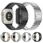 Double Lock Buckle Turtle Titanium Steel Watch Band, For Apple Watch SE 2023 44mm, For Apple Watch SE 2023 40mm, For Apple Watch Ultra 2 49mm, For Apple Watch Series 9 45mm, For Apple Watch Series 9 41mm, For Apple Watch Ultra 49mm                     ...