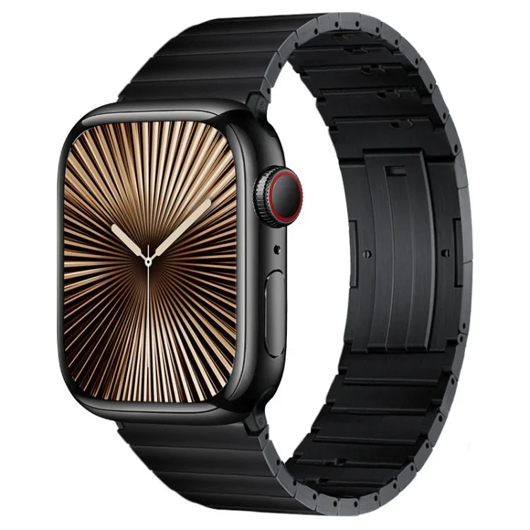 سوار ساعة معدني من التيتانيوم مع قضبان نابضية مفصلية من الخيزران وحبة واحدة PG65، لسلسلة آبل 10 مقاس 46 مم، لسلسلة آبل 10 مقاس 42 مم، لساعة آبل SE 2023 مقاس 44 مم، لساعة آبل SE 2023 مقاس 40 مم، لساعة آبل ألترا 2 مقاس 49 مم، لسلسلة آبل 9 مقاس 45 مم