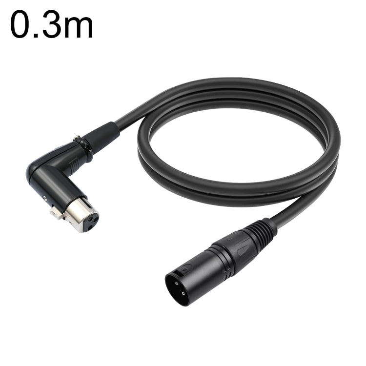 كابل صوت XK041L XLR 3 دبابيس ذكر مستقيم إلى أنثى زاوية، 0.3م، 1م، 2م، 3م، 5م، 10م